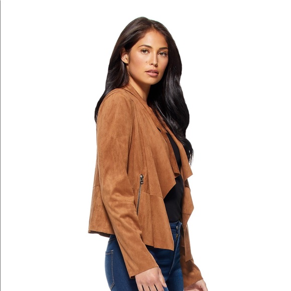 ‼️SOLD‼️New Sofia Vergara Women’s Faux Suede Moto Jacket SMALL Camel LAST ONE!!! - Picture 4 of 6